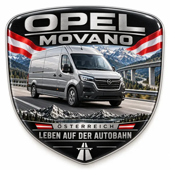 Stemma 3D posteriore e parafanghi per Opel Movano – Austria – 90 mm