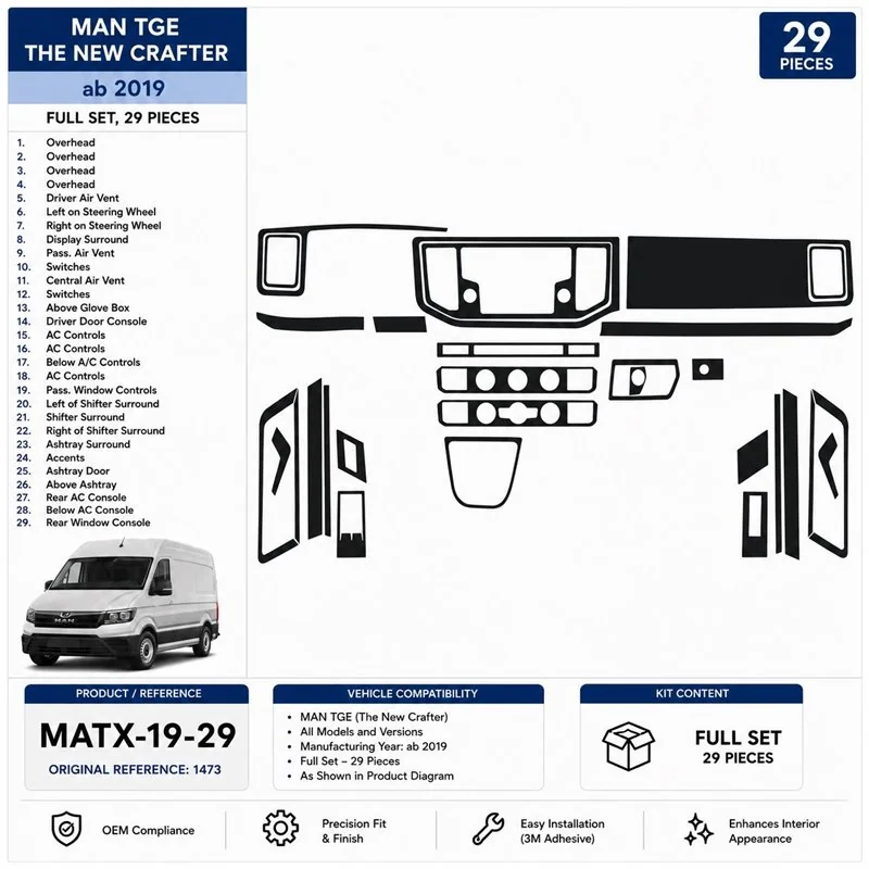 MAN TGE 2019 kit cruscotto 3D, 29 pezzi