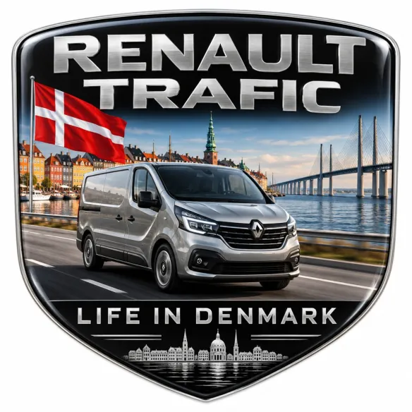 Stemma 3D posteriore e parafanghi per Renault Trafic – Danimarca – 90 mm