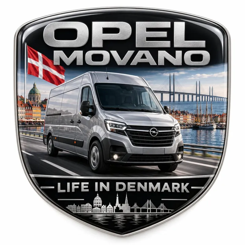 Stemma 3D posteriore e parafanghi per Opel Movano – Danimarca – 90 mm