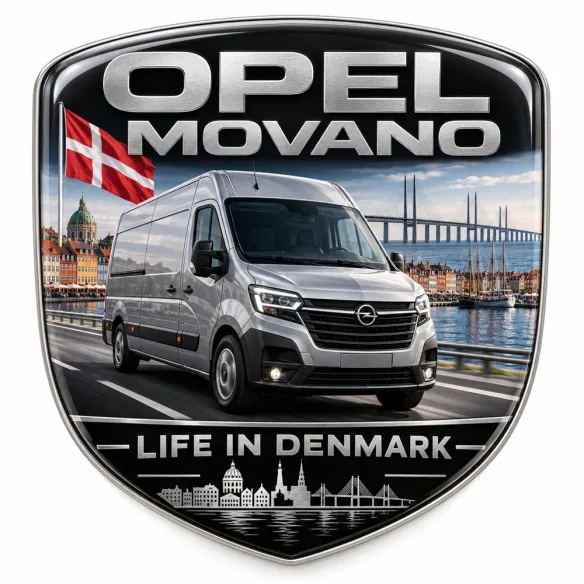 Stemma 3D posteriore e parafanghi per Opel Movano – Danimarca – 90 mm