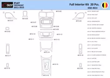 Fiat Freemont 2011-2015 Mascherine sagomate per rivestimento cruscotti 20 Decori