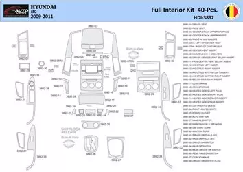Hyundai i30 2009-2011 Mascherine sagomate per rivestimento cruscotti 40 Decori