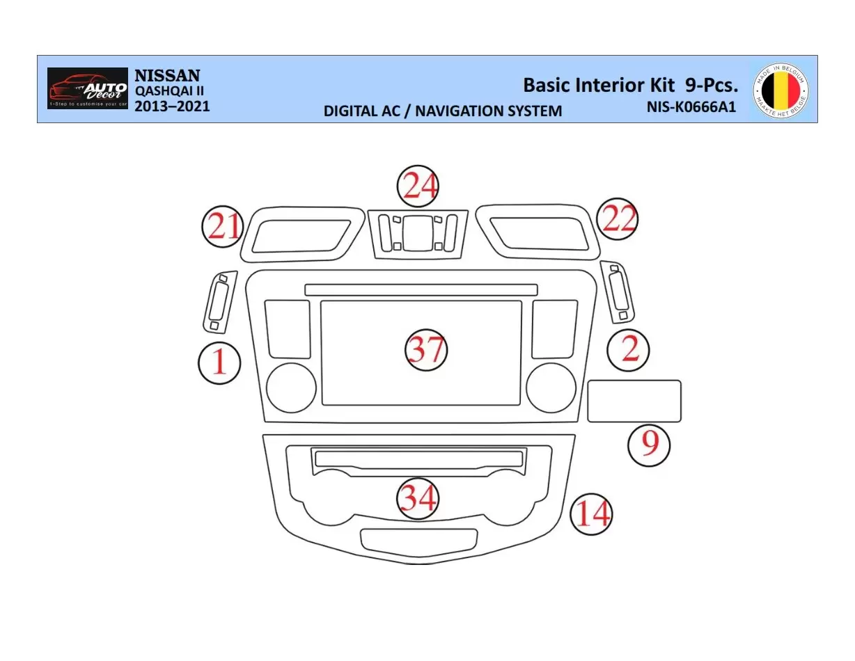 Nissan Qashqai 2018 Mascherine sagomate per rivestimento cruscotti 9 Decori