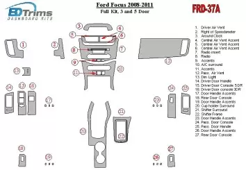 Ford Focus 2008-2011 Full Set, 3 and 5 Doors Cruscotto BD Rivestimenti interni
