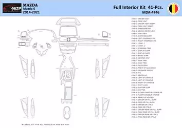 Mazda 6-2014-2021 Mascherine sagomate per rivestimento cruscotti 41 Decori