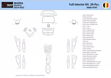 Mazda 6-2014-2021 Mascherine sagomate per rivestimento cruscotti 29 Decori