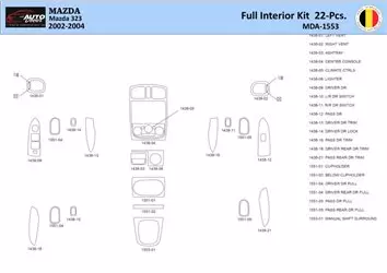 Mazda 323 2002-2004 Mascherine sagomate per rivestimento cruscotti 22 Decori