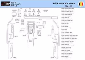 Volvo XC70-S80-V70-2008–2016 Mascherine sagomate per rivestimento cruscotti 34 Decori