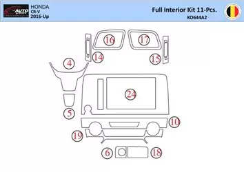 Honda CR-V 2016-2022 Mascherine sagomate per rivestimento cruscotti 16 Decori