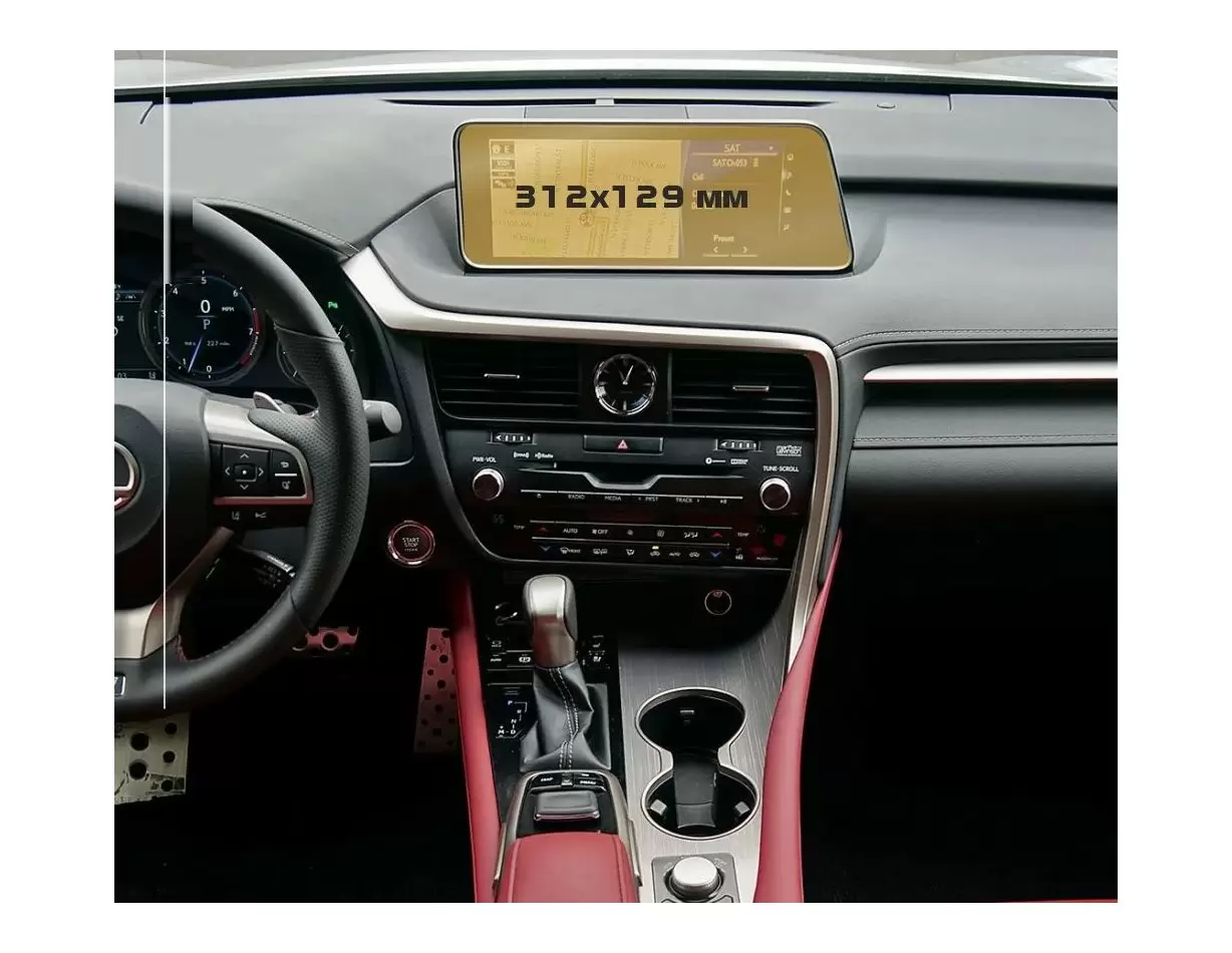 Lexus RX 2015 - 2019 Multimedia 8" Vetro Protettivo HD trasparente di navigazione Protezione