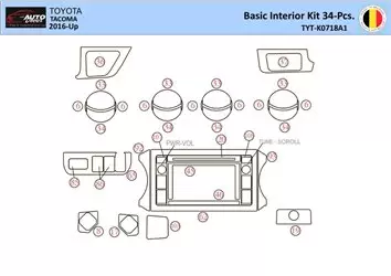 Toyota Tacoma 2016-2021 Mascherine sagomate per rivestimento cruscotti 34 Decori