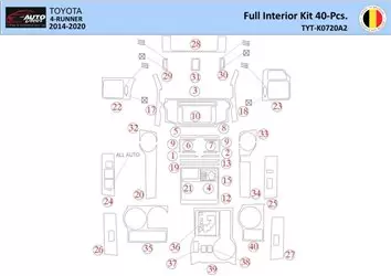 Toyota 4Runner 2014 Mascherine sagomate per rivestimento cruscotti 40 Decori