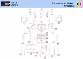 Toyota 4Runner 2014 Mascherine sagomate per rivestimento cruscotti 30 Decori