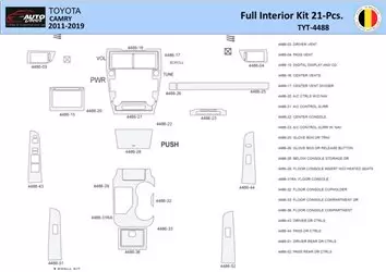 Toyota Camry 2011-2019 Mascherine sagomate per rivestimento cruscotti 21 Decori