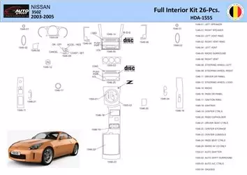 Nissan 350Z 2003-2005 Mascherine sagomate per rivestimento cruscotti Decori