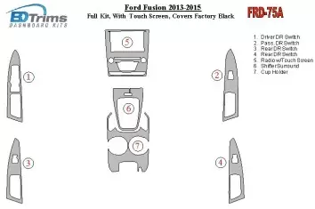 Ford Fusion 2013-UP Full Set, With Touch screen, Over OEM Main Interior Kit Cruscotto BD Rivestimenti interni