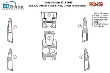 Ford Fusion 2013-UP Full Set, Without Touch screen, Over OEM Main Interior Kit Cruscotto BD Rivestimenti interni
