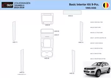 Volkswagen Touareg II 2010-2018 Mascherine sagomate per rivestimento cruscotti 9 Decori