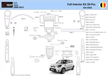 KIA Soul 2011 Mascherine sagomate per rivestimento cruscotti 20 Decori