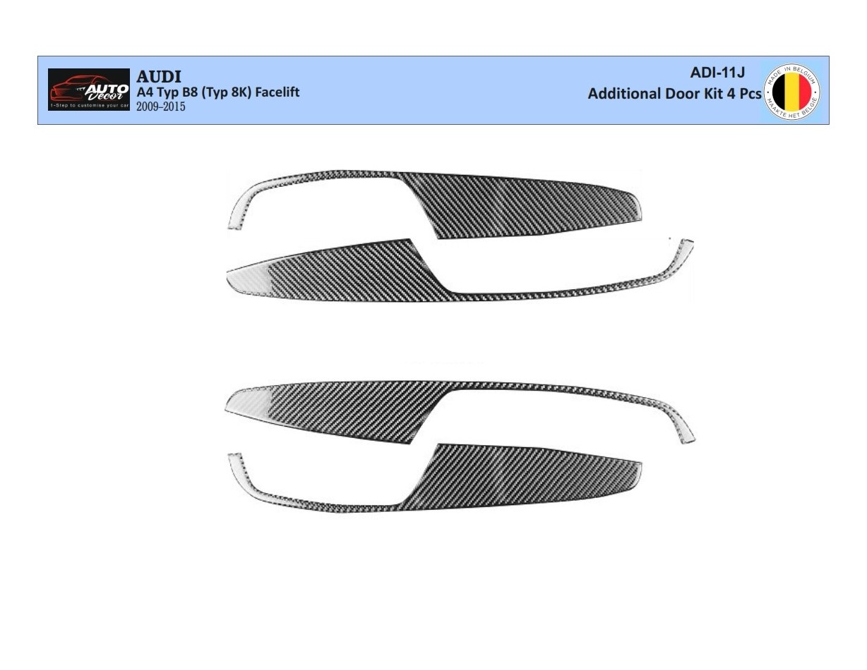 Audi A4 B8 Typ 8K 2009-2015 Kit Rivestimento Cruscotto all'interno del veicolo Cruscotti personalizzati 4-Decori