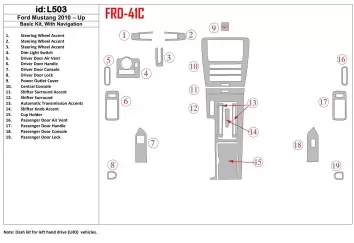 Ford Mustang 2010-UP Basic Set,With NAVI Cruscotto BD Rivestimenti interni