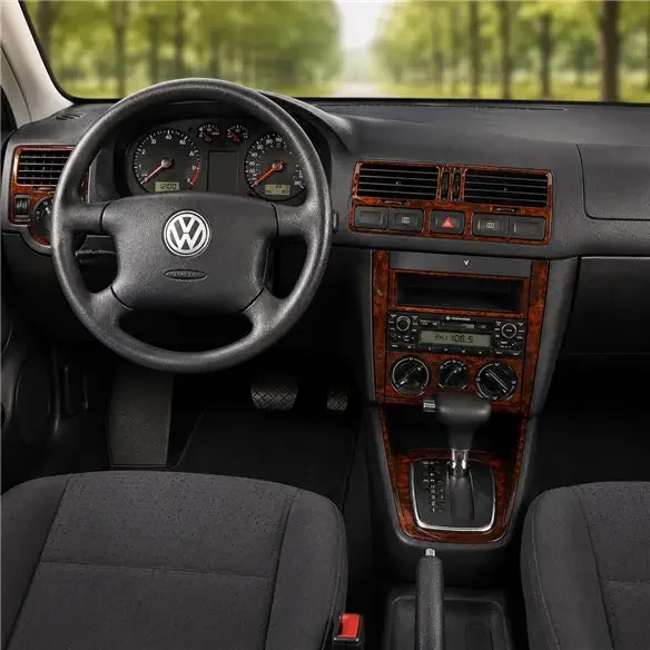 Volkswagen Jetta 1999-2004 set completo, Without glove-box kit cruscotto 3D, 28 pezzi