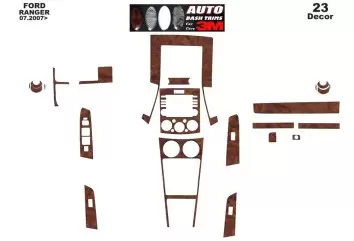 Ford Ranger Full Set 07.06 - 12.10 Kit Rivestimento Cruscotto all'interno del veicolo Cruscotti personalizzati 23-Decori