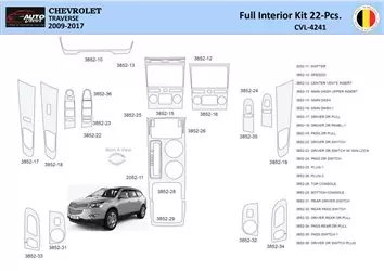 Chevrolet Traverse 2013-2017 Mascherine sagomate per rivestimento cruscotti 22 Decori