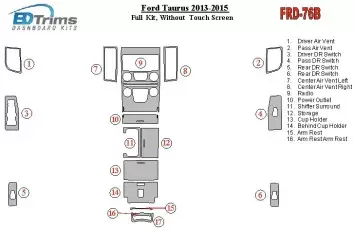 Ford Taurus 2013-UP Full Set, Without Touch screen Cruscotto BD Rivestimenti interni