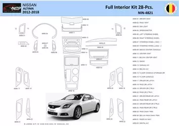 Nissan Altima 2012-2018 Mascherine sagomate per rivestimento cruscotti 28 Decori