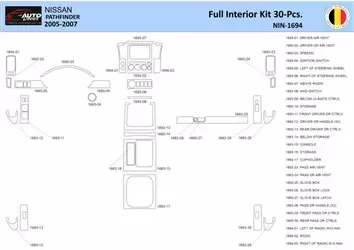 Nissan Pathfinder 205 Mascherine sagomate per rivestimento cruscotti 30 Decori