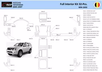 Nissan Pathfinder 205 Mascherine sagomate per rivestimento cruscotti 32 Decori