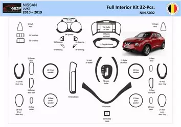 Nissan Juke 2011-2017 Mascherine sagomate per rivestimento cruscotti 28-Decori