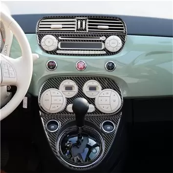 Fiat 500 2012-UP Basic Set, Climate-Control, Aircondition Mascherine sagomate per rivestimento cruscotti 