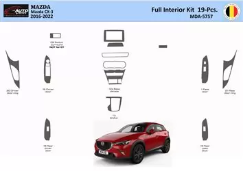 Mazda CX-3 2016-2022 Mascherine sagomate per rivestimento cruscotti 19 Decori
