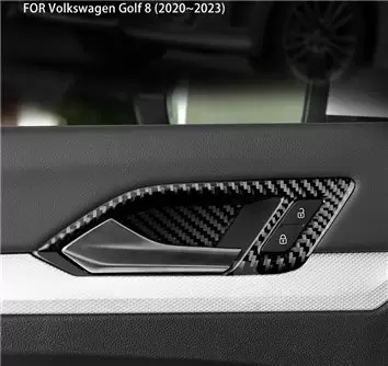 Volkswagen Golf VIII CD 2019 up Mascherine sagomate per rivestimento cruscotti 31-Decori