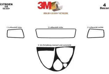 Citroen C8 02.2002 3M 3D Kit rivestimento interno cruscotto Dash Trim Dekor 4 pezzi Citroen C8 02.2002 3M 3D Kit rivestimento interno cruscotto Dash Trim Dekor 4 pezzi