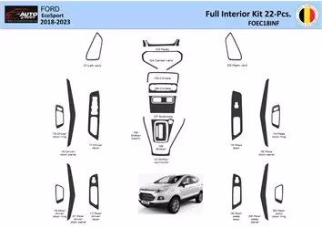 Ford EcoSport SUV 2018-2022 Mascherine sagomate per rivestimento cruscotti 22 Decori