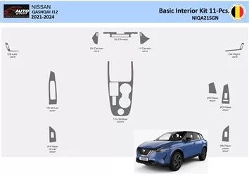 Nissan Qashqai J12 from 2021 Basic Mascherine sagomate per rivestimento cruscotti 11 Decori