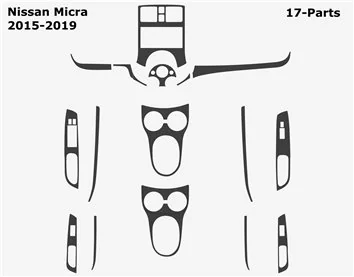 Nissan Micra 2015-2019 Mascherine sagomate per rivestimento cruscotti 19-Decori