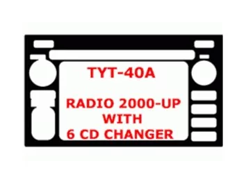 Toyota Celica 2000-UP 6 CD changer, 1 Parts Mascherine sagomate per rivestimento cruscotti 