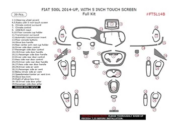 Fiat 500L 2012–2018 Mascherine sagomate per rivestimento cruscotti 39-Decori