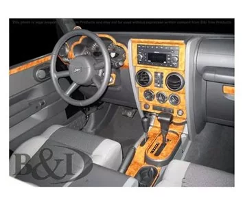 Jeep Wrangler 2007-2010 Full Set, Manual Gear Box Mascherine sagomate per rivestimento cruscotti 