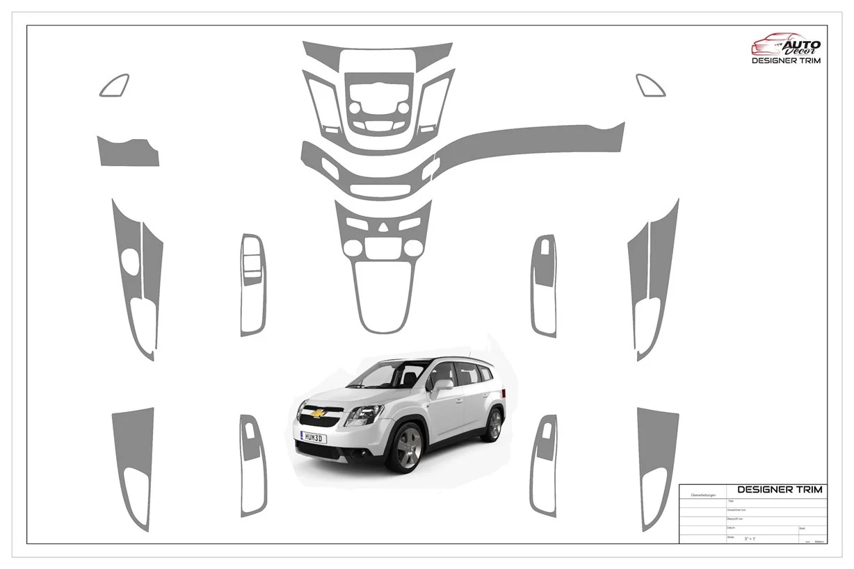 Chevrolet Orlando 2012-2015 Mascherine sagomate per rivestimento cruscotti 19 Decori