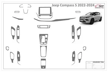 Jeep Compass S 2022-2025 Mascherine sagomate per rivestimento cruscotti 30-Decori