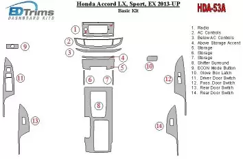 Honda Accord 2013-UP Basic Set Cruscotto BD Rivestimenti interni