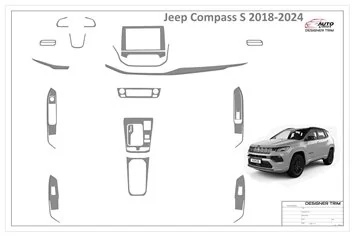 Jeep Compass S 2022-2025 Mascherine sagomate per rivestimento cruscotti 24-Decori