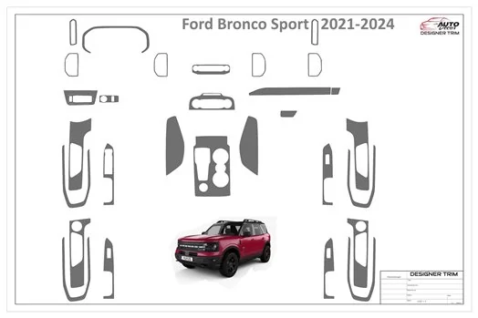 Ford Bronco Sport 2021-2024 Mascherine sagomate per rivestimento cruscotti 29-Decori