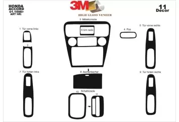 Honda Accord Euro 06.98 - 02.02 Kit Rivestimento Cruscotto all'interno del veicolo Cruscotti personalizzati 11-Decori